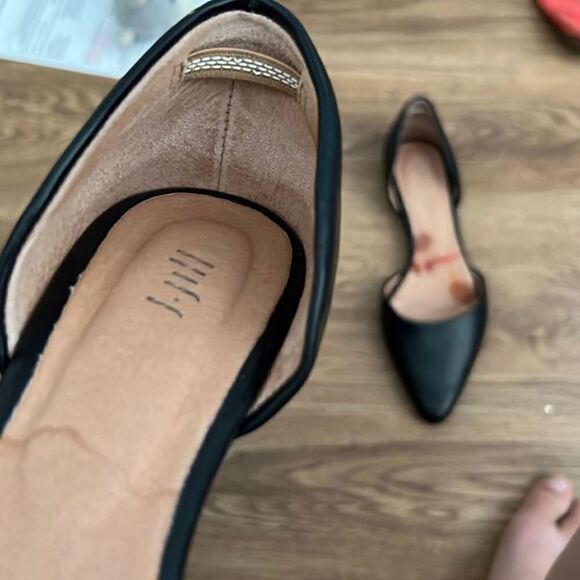 J jill black leather pointed toe flats - Picture 3 of 4